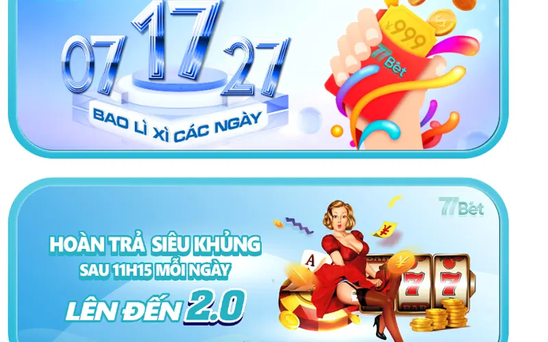 Giới thiệu 77bet - những chiến dịch ưu đãi